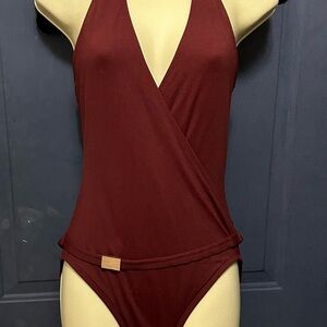 Calvin Klein Maroon One Piece Swimsuit